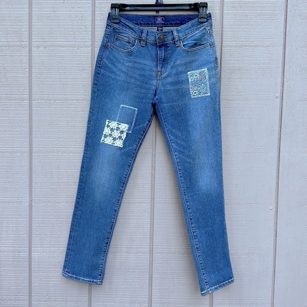 Gap Kids Faded Girlfriend Fashion Patch Jeans